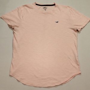 HOLLISTER LIGHT PINK CURVED HEM TEE
